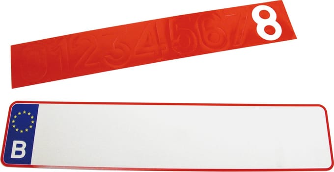 Carpoint Nummerplaat met Stickers – 52x11 cm – Aluminium – Inclusief 2 Stickervellen – België Model