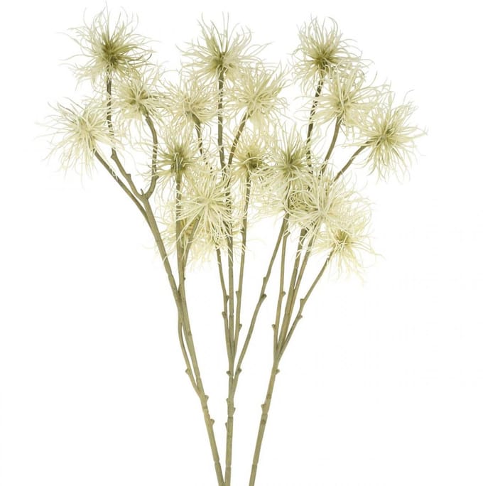 Xanthium kunstbloem crème herfstdecoratie 6 bloemen 80cm 3st