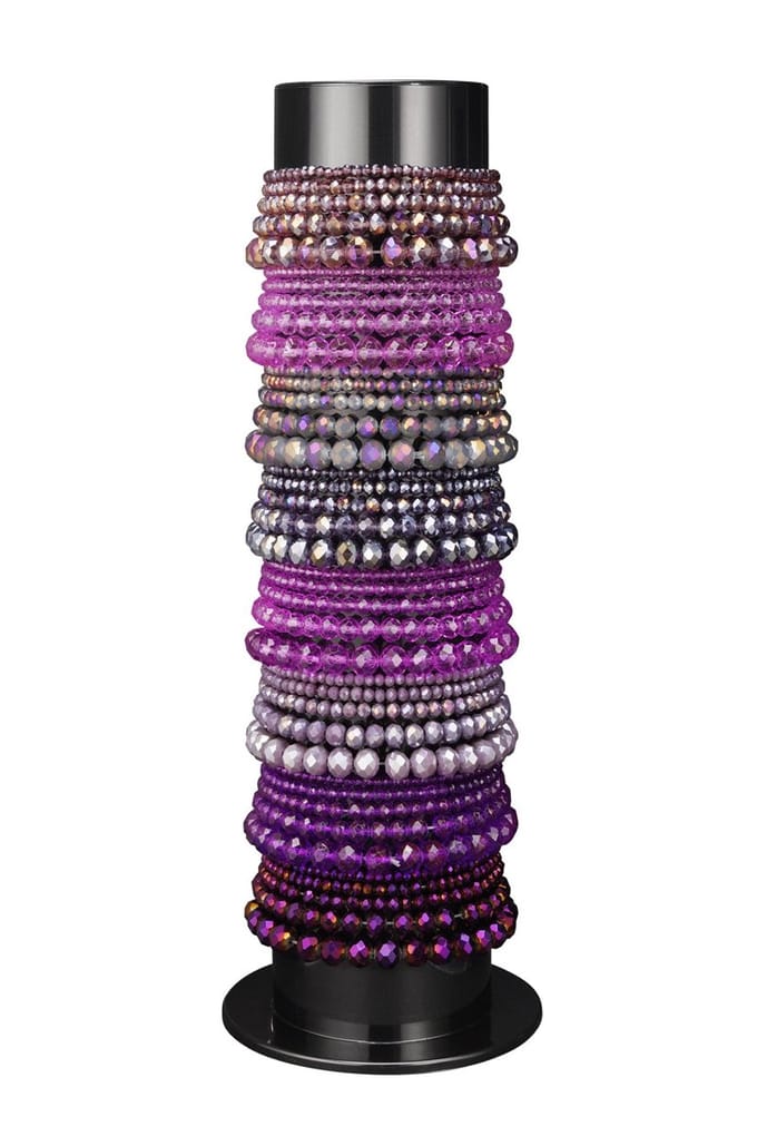 Armbanden display met glaskralen armbanden - Paars