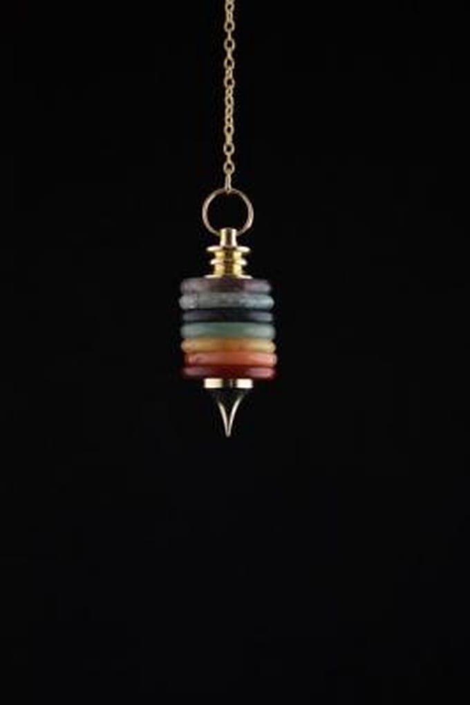 Pendel met ringen chakrakleuren groot
