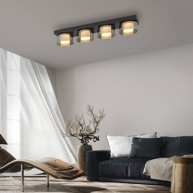 Paul Neuhaus LED plafondlamp Rika, 70 cm, glas, dimbaar