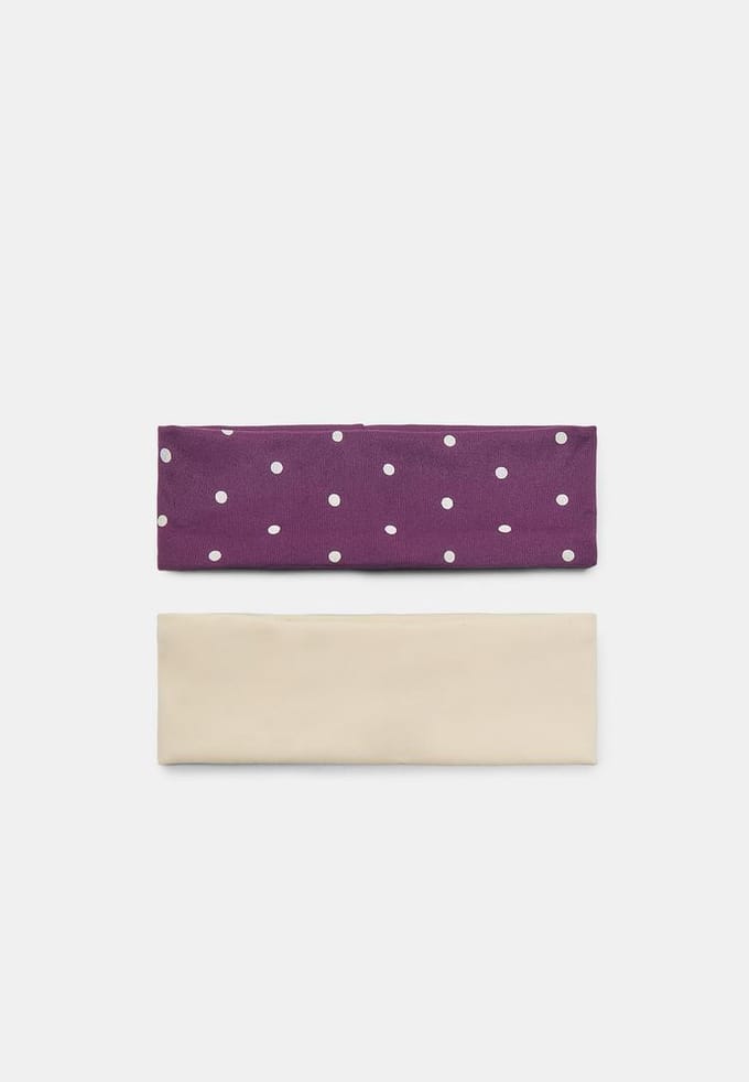 Stradivarius Set van 2 elastische haarbanden met stippenprint  Ecru OS