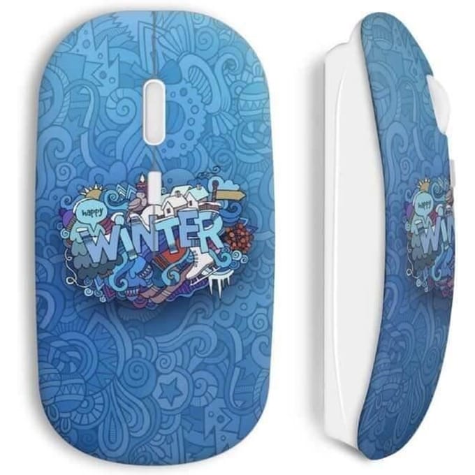 Souris sans Fil - Winter - Wave and sand - Design logo - Compatible Mac et PC - USB WiFi