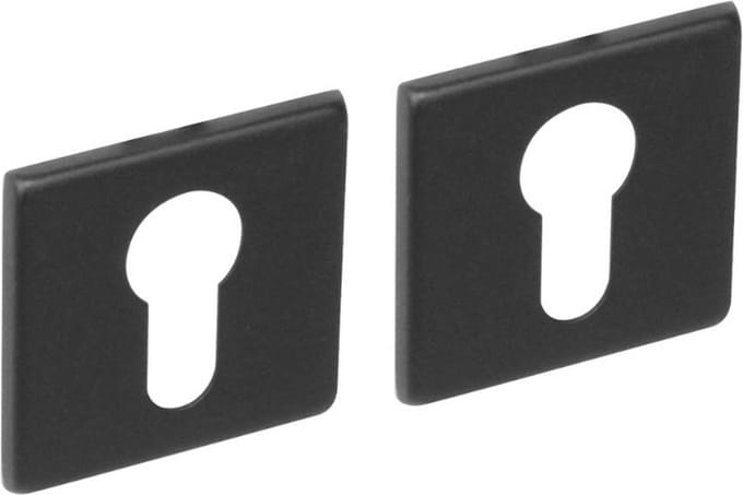 Intersteel Rozet met profielcilindergat vierkant rvs geborsteld mat zwart