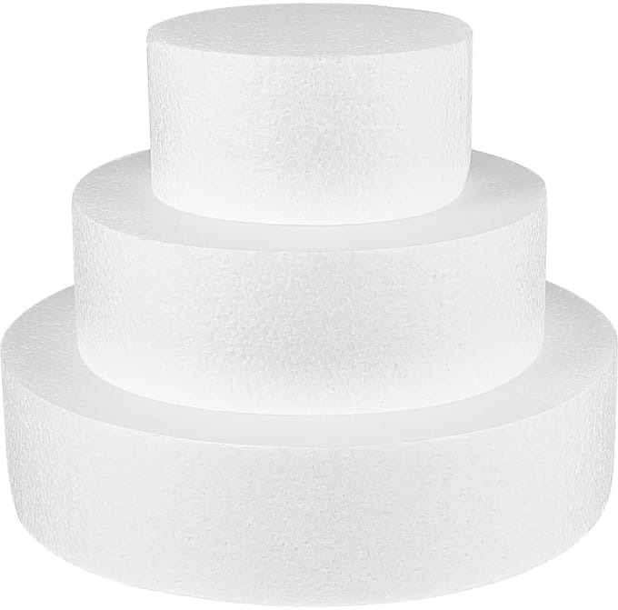 Dailygoods- Cakevormen Set van 3 - Polystyreen Cake Dummies - Lichtgewicht - Voor Cake Decoreren - Bruiloft Display - 10/15/20 cm - Taartdummy