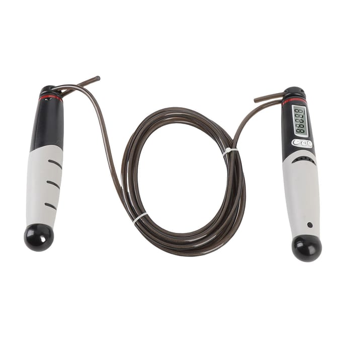 Slim Springtouw met Teller 1 Minuut Timer Oefen Springtouw voor Mannen Vrouwen Springtouw voor gray