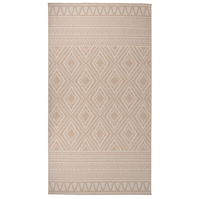 vidaXL - Buitenkleed - met - patroon - platgeweven - 80x150 - cm - bruin