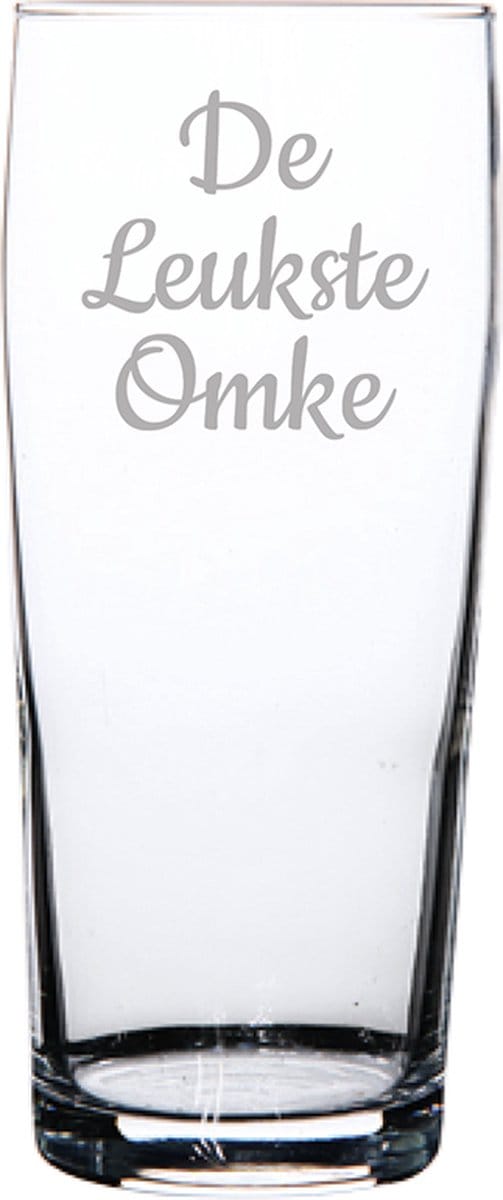 Gegraveerde bierfluitje 19cl De Leukste Omke