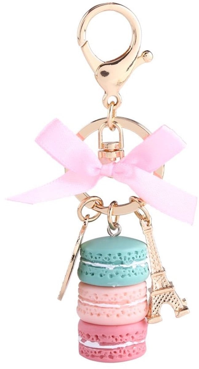 Dailygoods- Sleutelhanger Macaron - Eiffeltoren - Kunsthars - Legering - Tas/Autoaanhanger - Uniek ontwerp