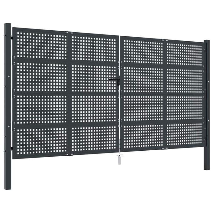 vidaXL Tuinpoort Antraciet 400x175 cm Staal