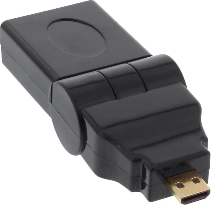 Micro HDMI - HDMI adapter - 180° draaibaar (boven/beneden) - versie 1.4 (4K 30Hz)
