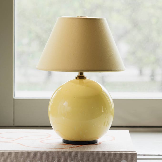 Globen Lighting accu-tafellamp IRIS, geel/geel, hoogte 23 cm