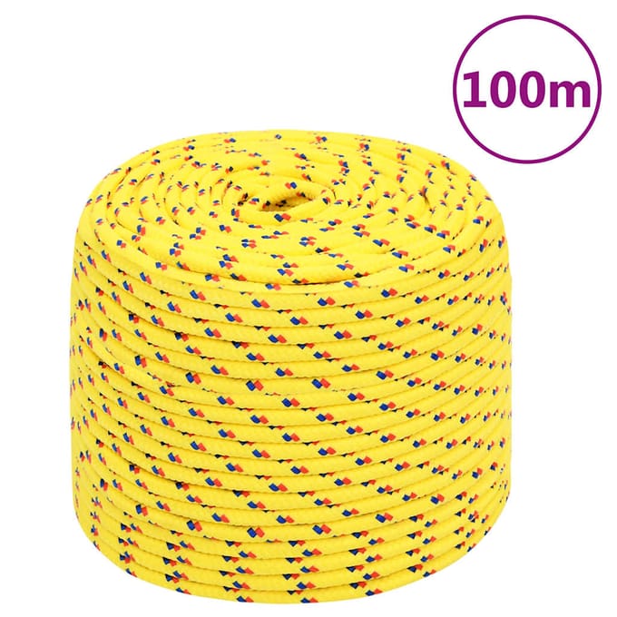 vidaXL - Boottouw - 6 - mm - 100 - m - polypropyleen - geel