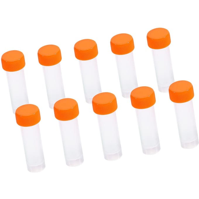 10 stuks 5 ml Plastic Bevroren Testbuisjes Flesje Schroefdop Verpakking Container met Siliconen Pakking orange