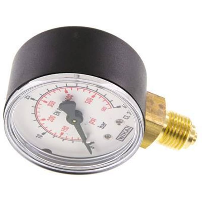 0..40 Bar Manometer Onderaansluiting Kunststof/Messing 50 mm Klasse 2.5