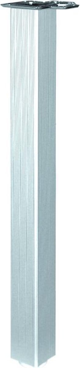 Tafelpoot square aluminium geribbeld 705mm hoogte.