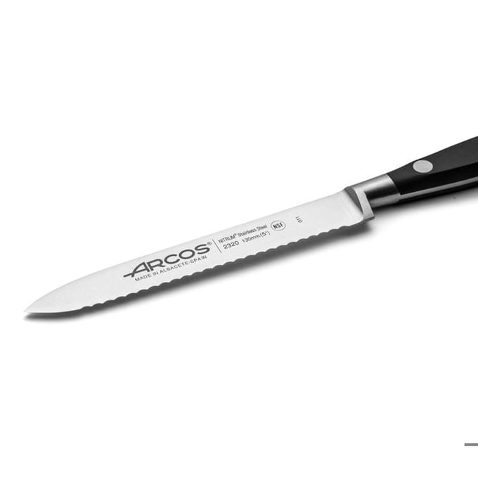 Couteau à tomates - ARCOS - Riviera - Lame 13 cm - Acier inoxydable NITRUM - Manche POM indéformable noir