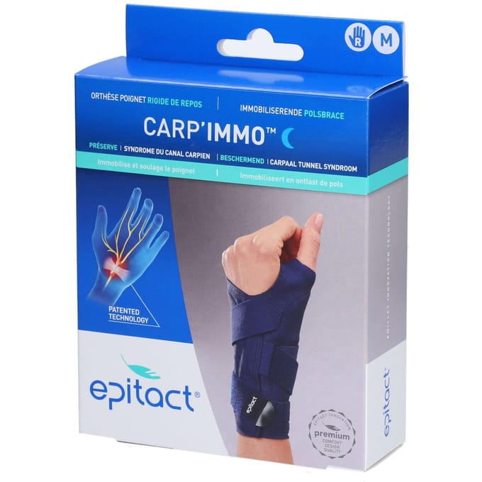 Epitact® Carp'Activ™ Soepele Polsbrace voor de Nacht Rechts Medium 1 Verband(en)