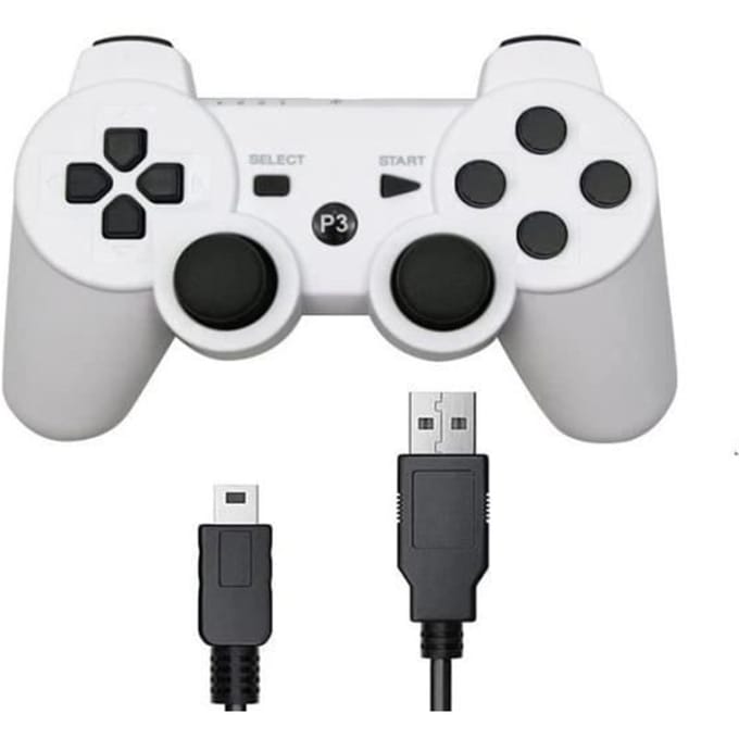 Gamecontroller - PS3 - Bluetooth - Vibratie - Ergonomisch - Oplaadbaar wit