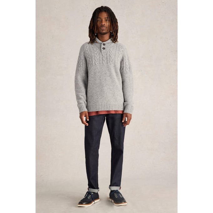 White Stuff Berkley Shawl Neck Jumper Light Grey Taglia: L | Maglioni a maglia Outlet | Uomo | Grigio