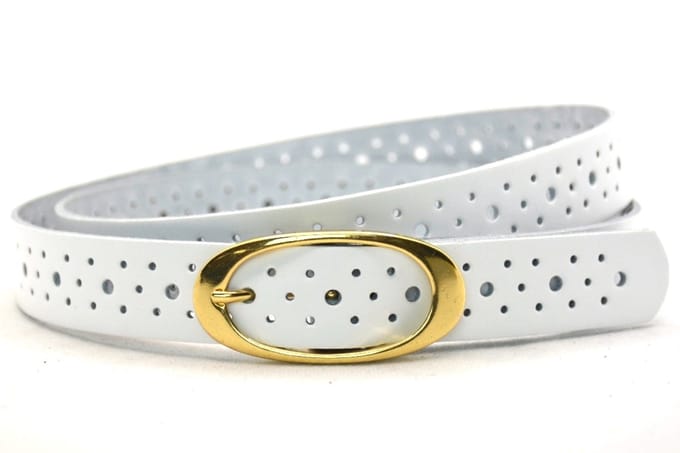 Take-it geperforeerde gaatjes riem wit