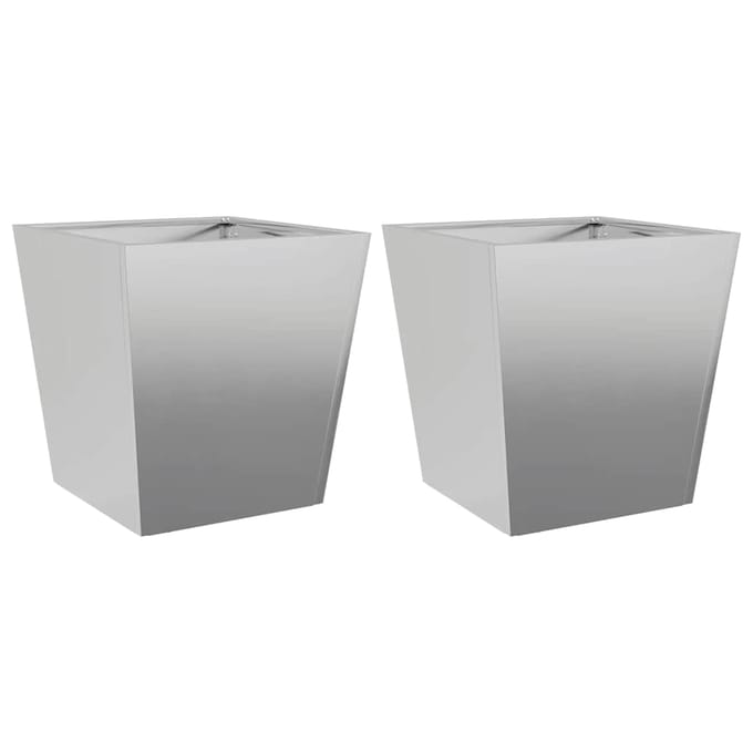vidaXL - Plantenbakken - 2 - st - 40x40x40 - cm - gegalvaniseerd - staal