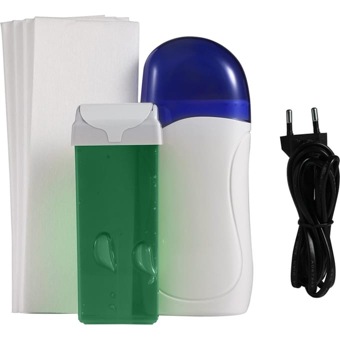 Salon Ontharingsmachine Set Waxverwarmer   Wax Cassette   Ontharingspapier Epilator EU PLUG blue