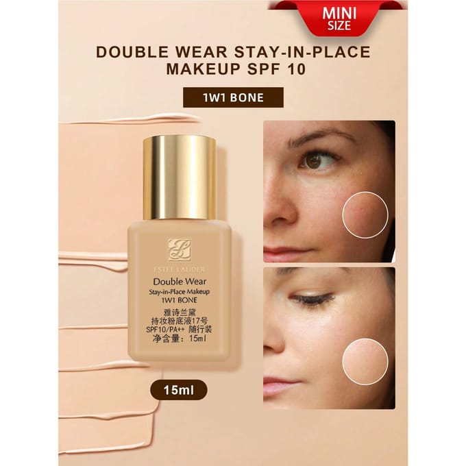 1W1 Bone Estée Lauder Double Wear 15ml - SPF10 24H Oliecontrole Foundation 1w1 15ml(mini) beige