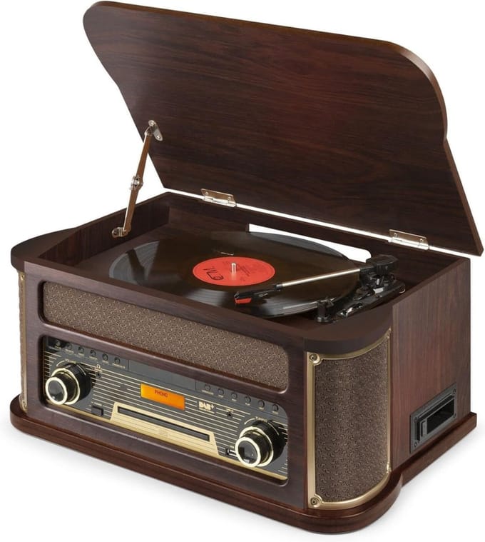 Platenspeler met Cd Speler - Platenspeler - Cd Speler - Inclusief DAB+ - Inclusief Bluetooth