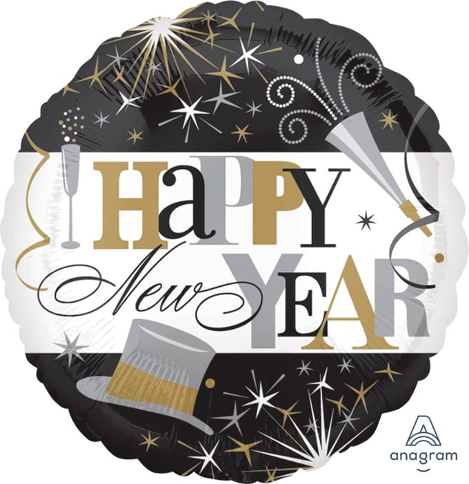 Elegante Happy New Year FolieBallon