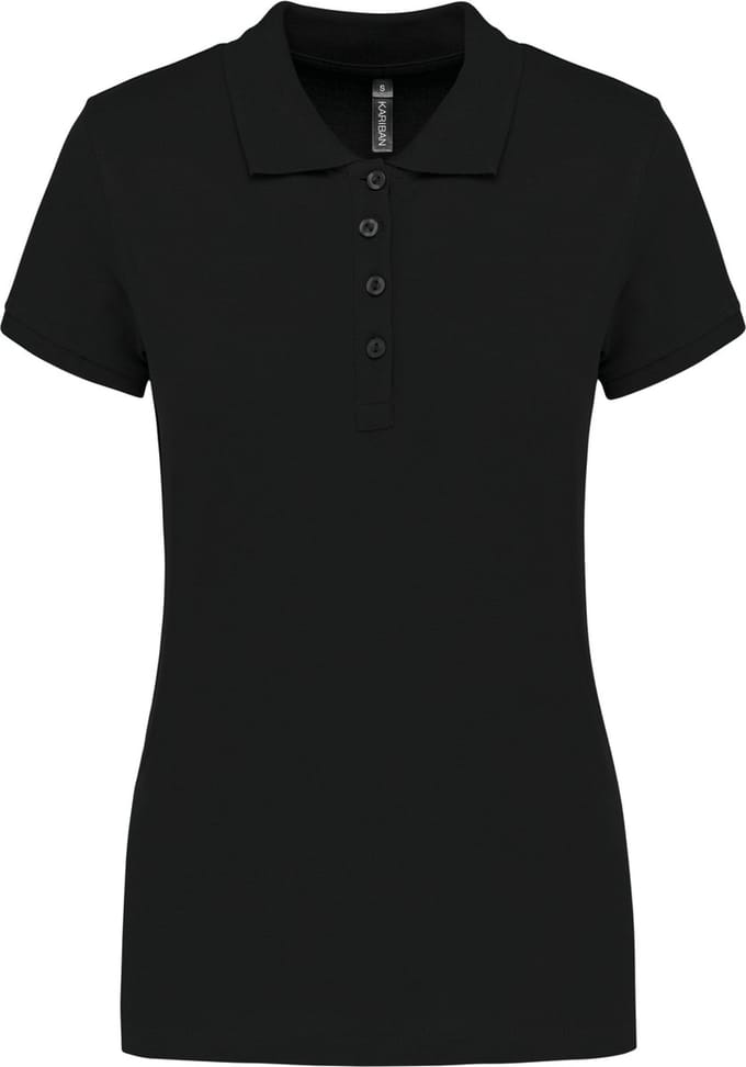 Kariban Piqué-damespolo korte mouwen K255 - Black - L