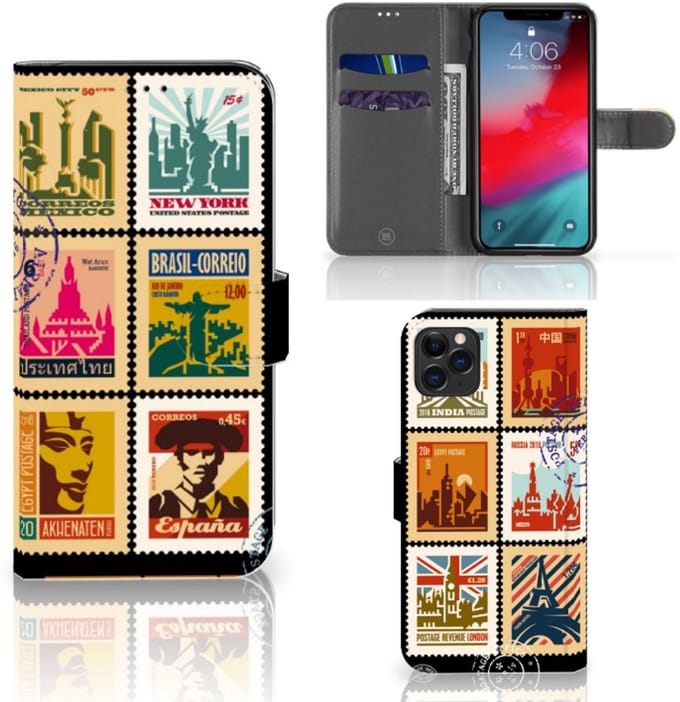 Apple iPhone 11 Pro Max Flip Cover Postzegels