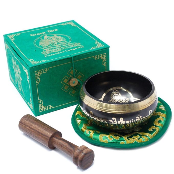 Groene Tara Klankschaal Set - 10cm - 380 gram - Handgemaakt