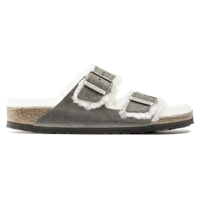 Sandalen Birkenstock Arizona Shearling Embossed Oiled Leather