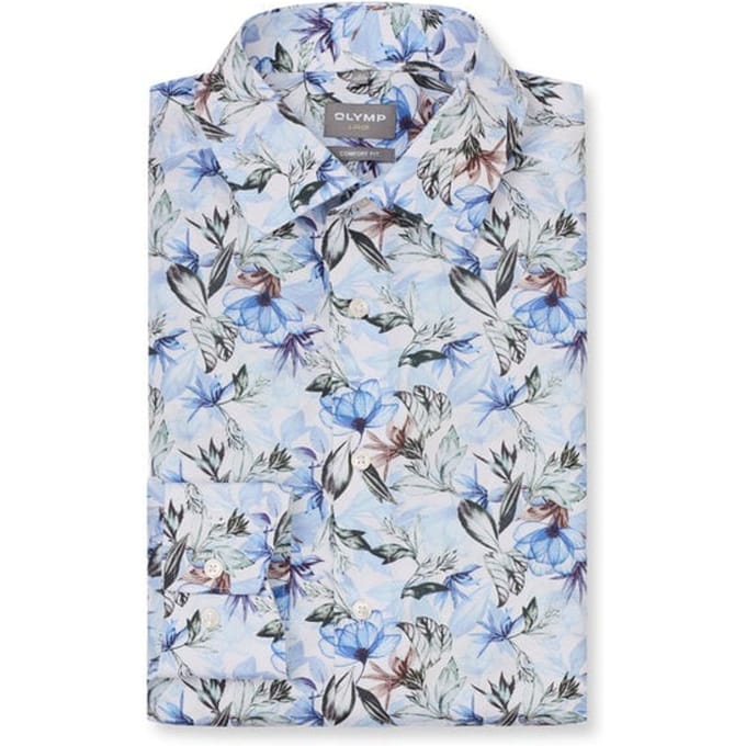 OLYMP Luxor Overhemd, Comfort Fit, New Kent, Bleu