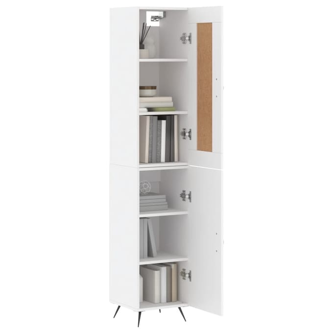 vidaXL - Hoge - kast - 34,5x34x180 - cm - bewerkt - hout - wit