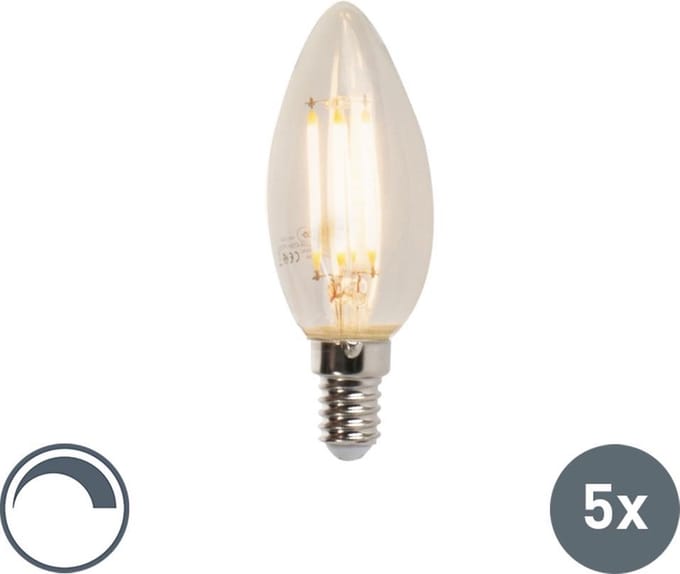 LUEDD Set van 5 E14 dimbare LED kaarslampen B35 5W 380 lm 2700K