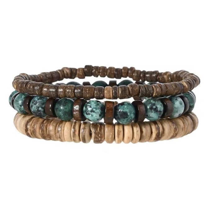 Jomide Herenarmbanden Set Bohemian Kralen - 3 stuks