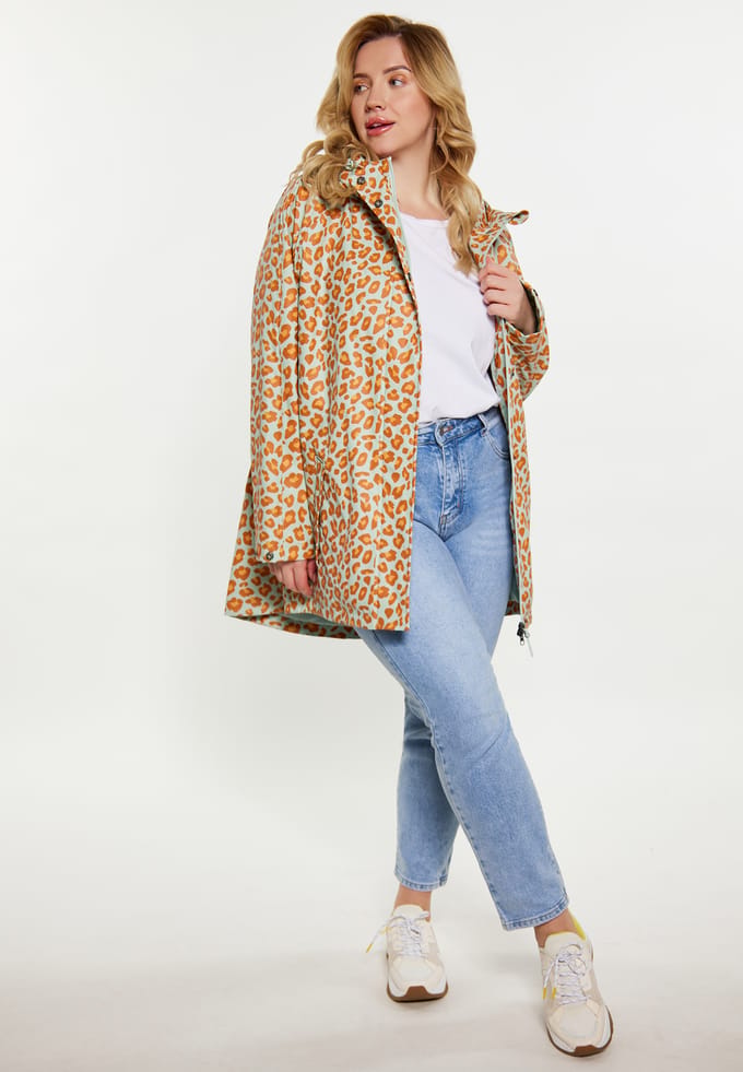 Schmuddelwedda Regenjas Dames Pastel Mint Oranje Leeuw