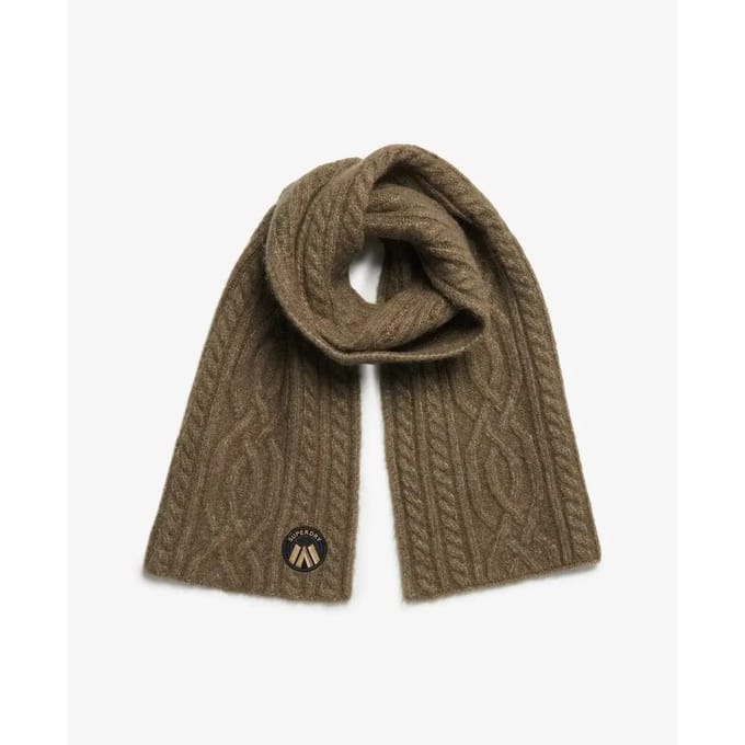 Superdry Cable Luxe Sjaal Bruin Vrouw