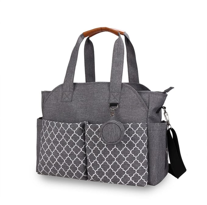 Luiertas - Grote multifunctionele luiertas voor baby's - Reisluiertas voor dames (Grijs)