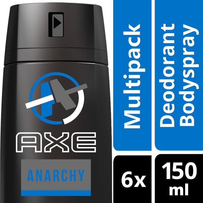 AXE Anarchy Deodorant - 6 x 150 ml - Voordeelverpakking