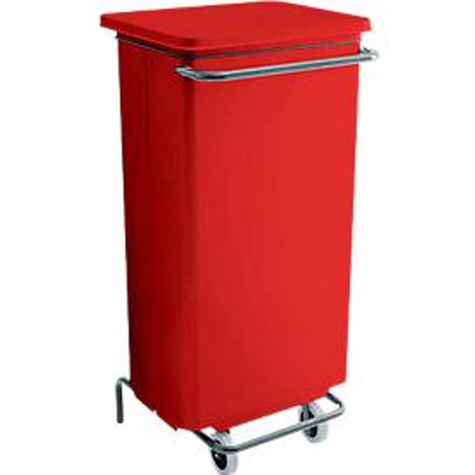 Afvalbak Conticolor - met pedaal - van metaal - 110L - rood
