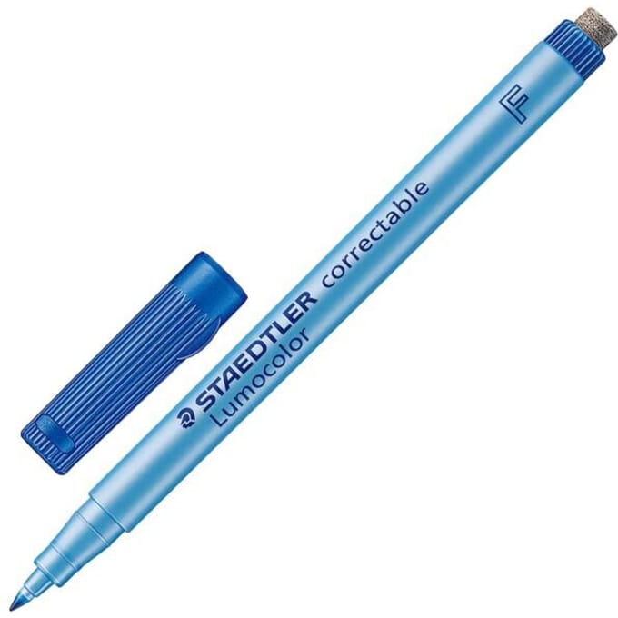 Viltstift Staedtler Lumocolor 305 non permanent correctable F blauw