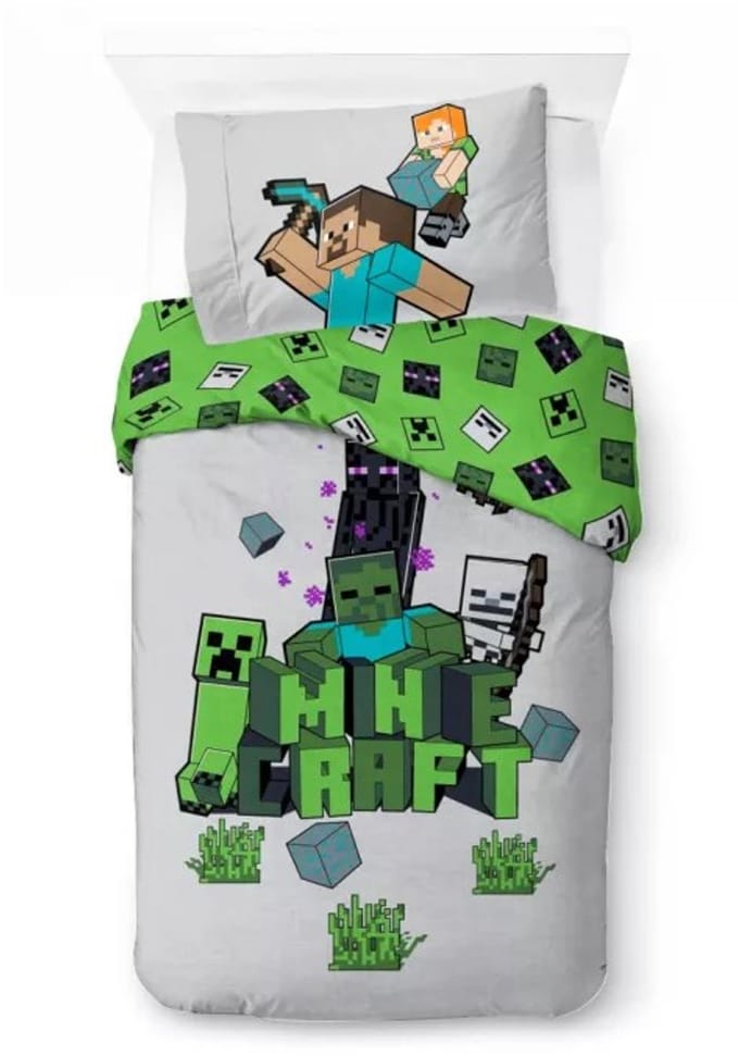 Minecraft Dekbedovertrek monsters - 140 x 200 cm - katoen
