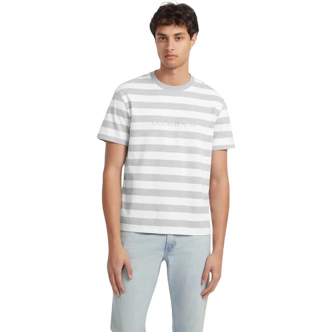 Gestreept T-shirt met logo Guess