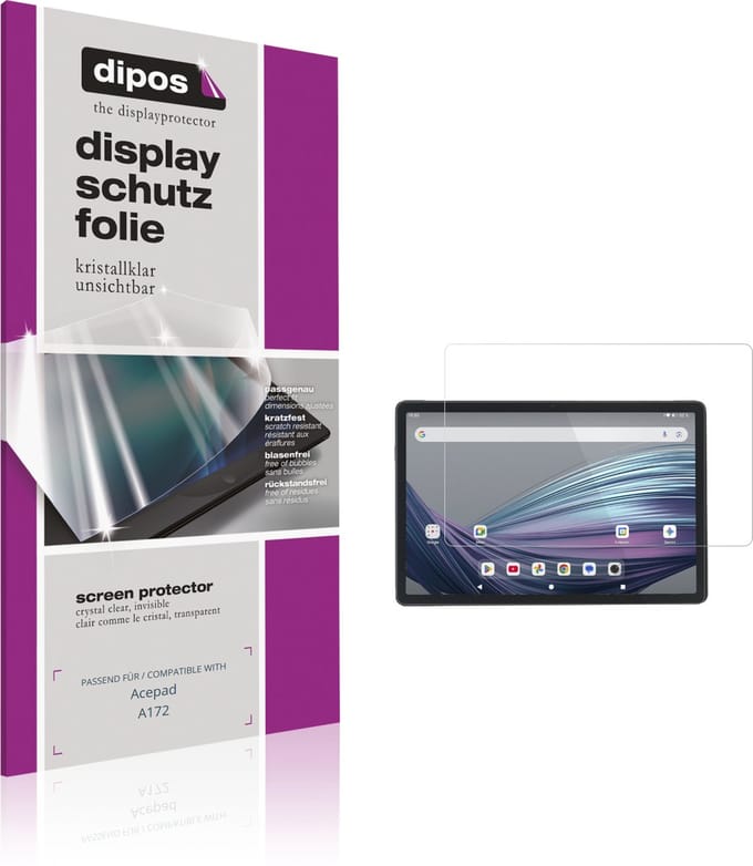 dipos – 2x Beschermfolie geschikt voor Acepad A172 | Krasbestendige & heldere Screenprotector Ultra-Thin