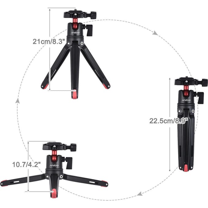 Mini trépied + rotule pour appareil photo reflex numérique, caméscope sans miroir black