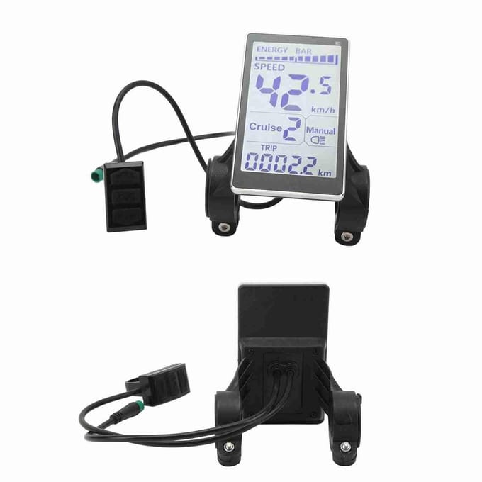 Allecto - LCD-meter elektrische fiets - Waterdicht en duurzaam - Geschikt voor E-scooter - 5-pins display - 24V-60V - Fietscomputer accessoires
