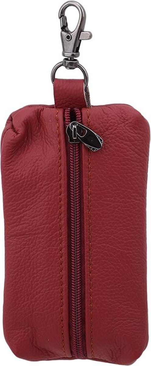 Bagwise Sleuteletui - Sleuteltasje - Sleutelhanger - Sleutelring - Keyring holder -Echt Leder - Rood